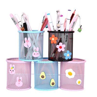 Ống đựng bút quả bơ hoa nhỏ pastel CB12 ống cắm bút sắt ống đựng bút dễ thương