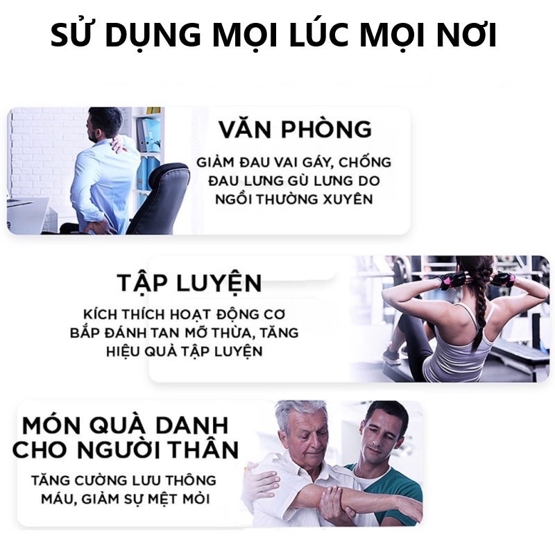 Máy massge cầm tay hỗ trợ xoa bóp các vùng cơ thể tiện ích