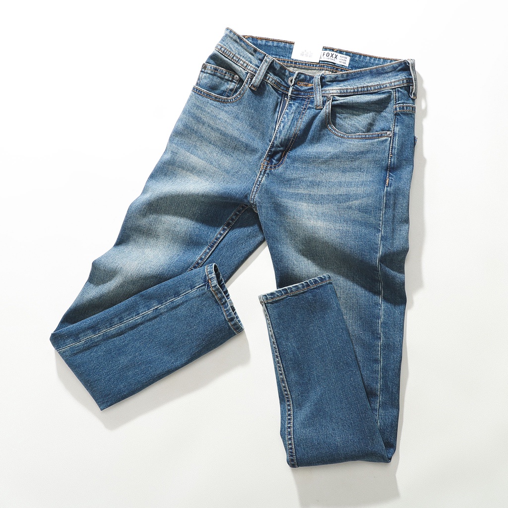 Quần jeans xanh dơ DEFOXX form slimfit - JEAN WASH DEFOXX BLUE 220439 | LASTORE MENSWEAR