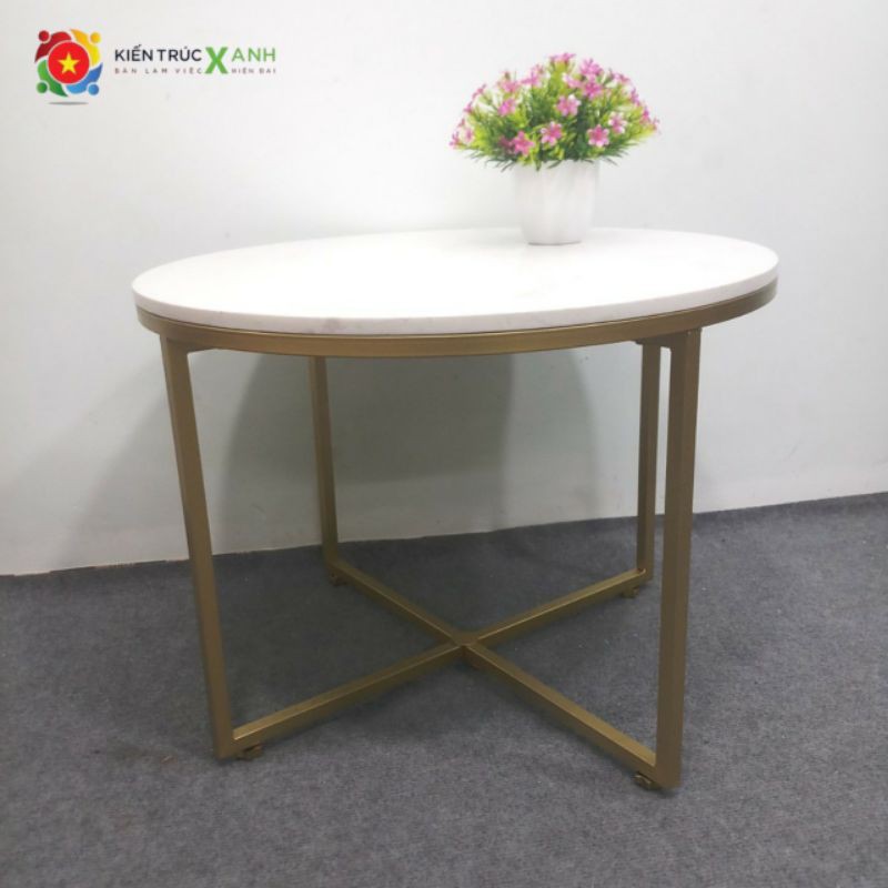 Bàn sofa ngọc rồng, , mặt đá trắng vân mây 14mm