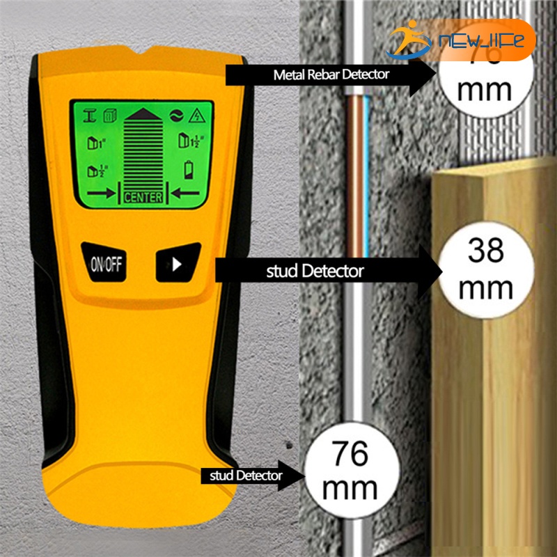 Dụng Cụ Dò Tìm Hạt Gỗ / Kim Loại / Gỗ 3 Trong 1 Có Màn Hình Lcd