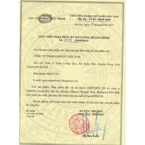 [CHÍNH HÃNG ] CANXI OSTEOSYL - D3 Bổ Sung CANXI Cho Trẻ Em Và Người Lớn - Hộp 30 Viên