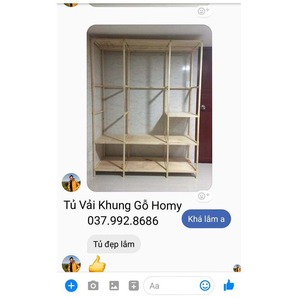 Khung Gỗ Treo Quần Áo HOMY| ngang 145cm