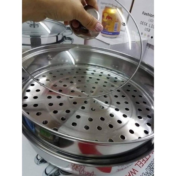 Nồi hấp inox 2 tầng đun được bếp từ