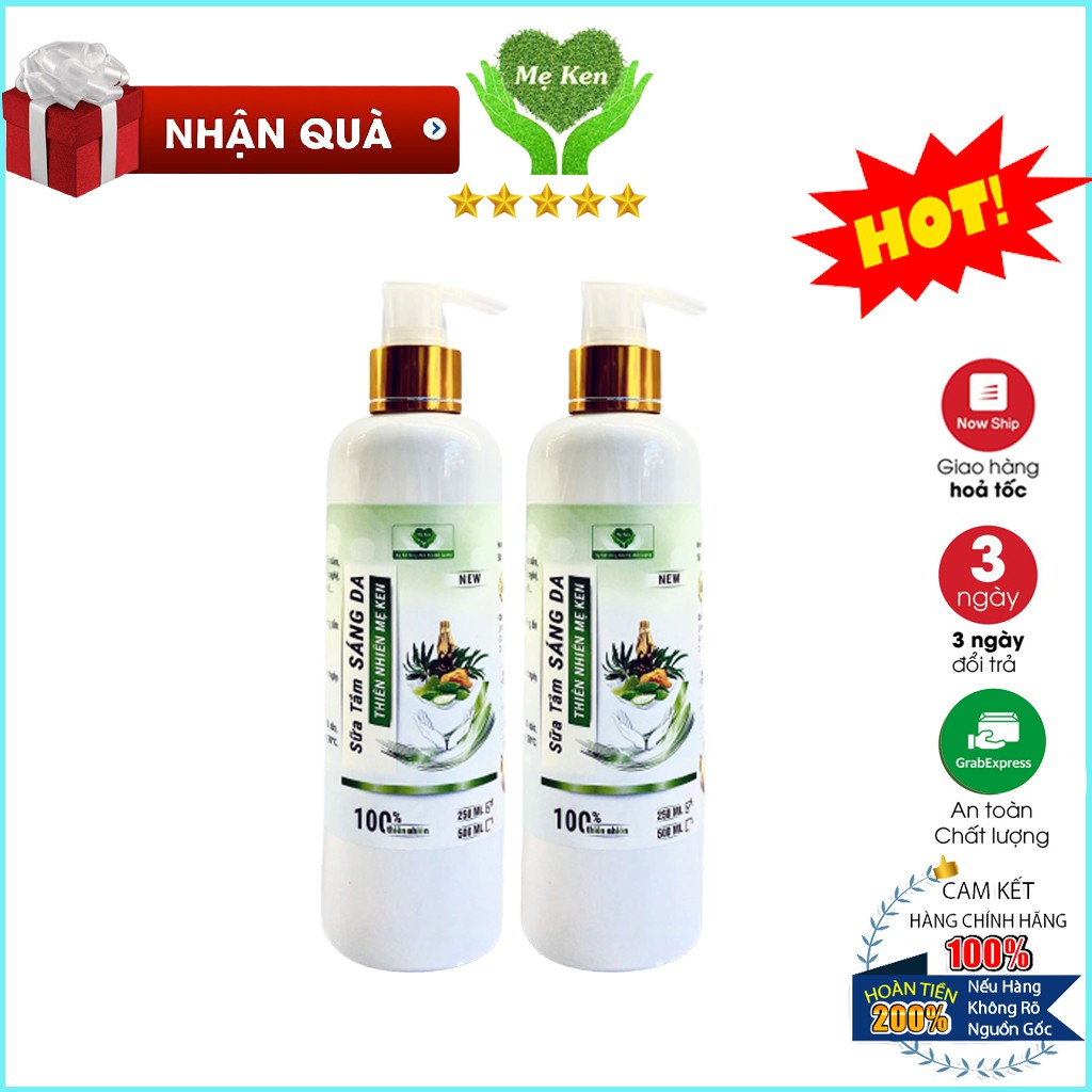 Sữa tắm body sáng da Mẹ Ken 250ml, dưỡng ẩm body, tắm trắng da