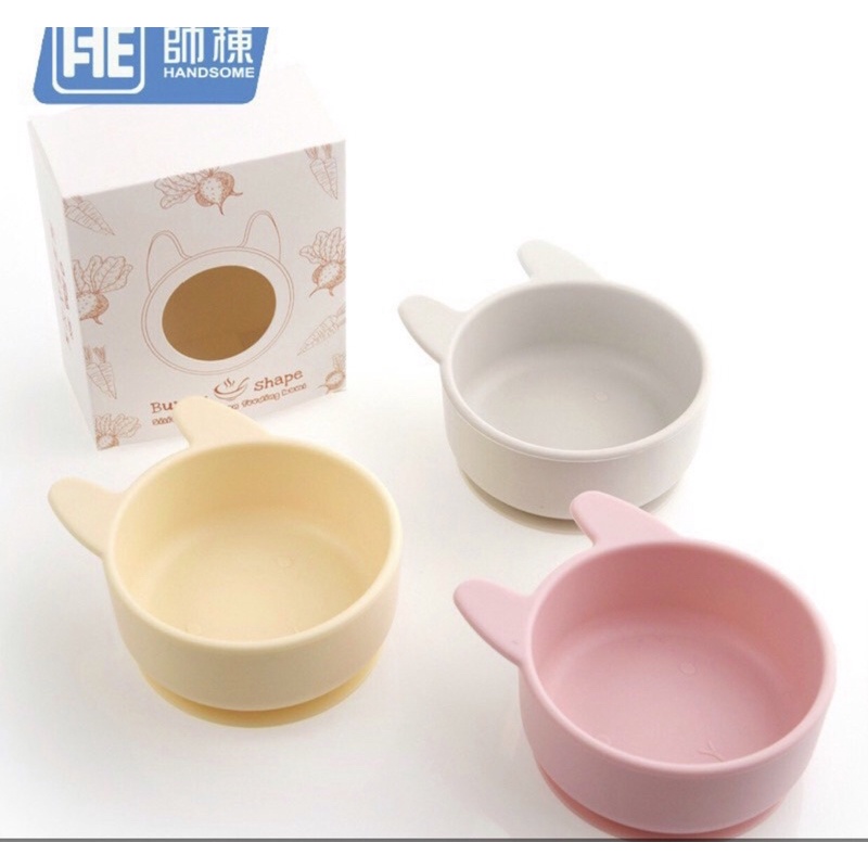 Bát silicon chống đổ hình thỏ (chén bát ăn dặm)