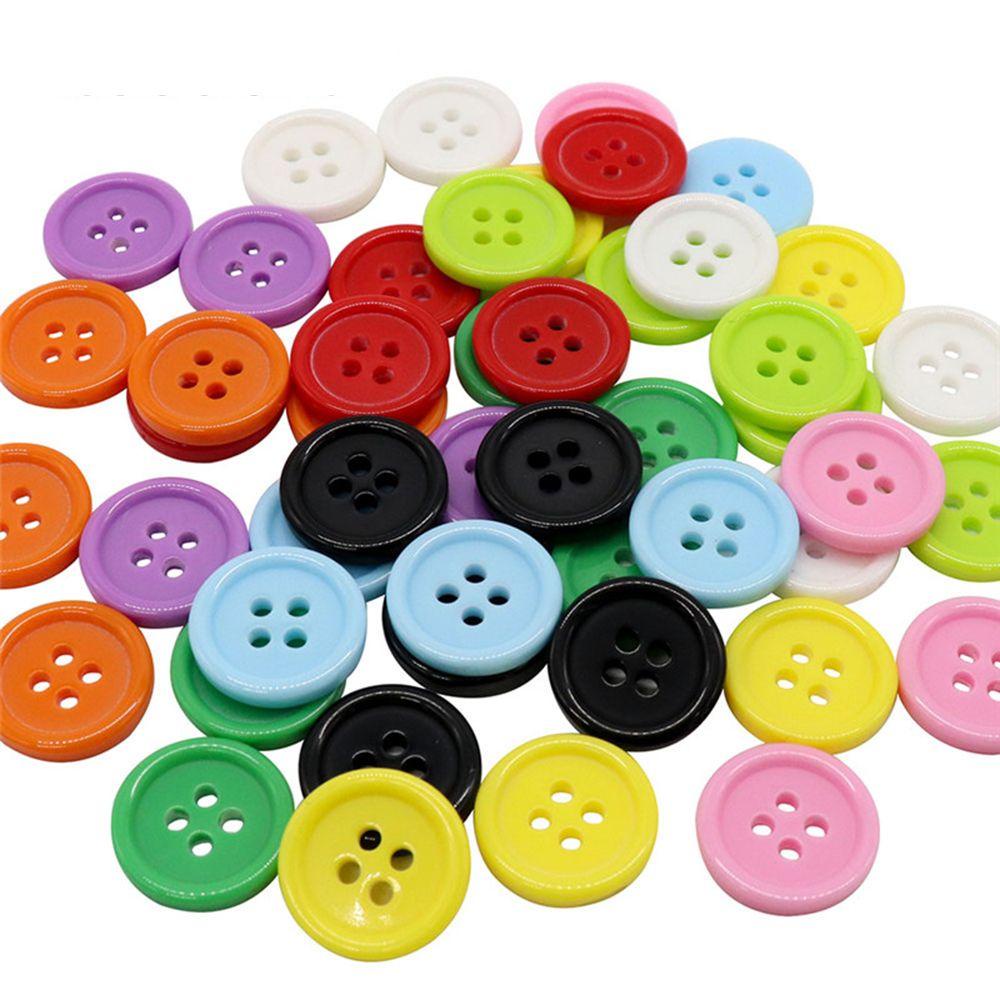 MELODG Set 100 Nút Nhựa 4 Lỗ Nhiều Màu