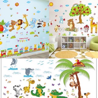 Combo 4 tranh dán tường đề can cho bé
