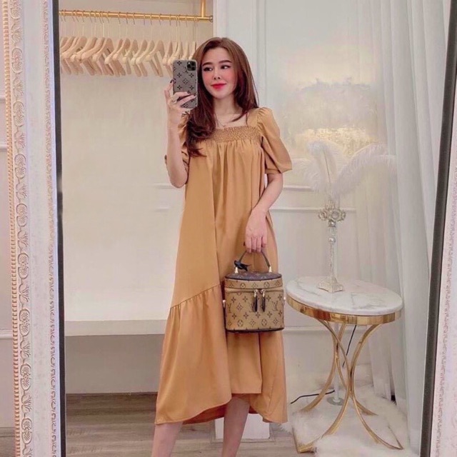 Đầm kem đuôi cá nhúng thun ngực (kèm hình thật) | BigBuy360 - bigbuy360.vn