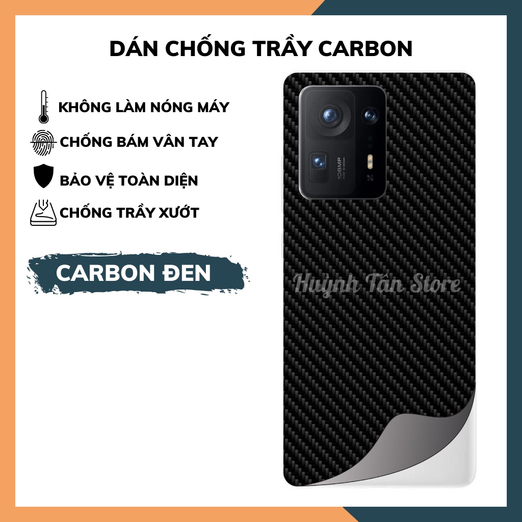 Miếng dán decal carbon mặt sau Xiaomi Mi Mix 4 5G chống trầy mặt lưng,chống bám vân tay