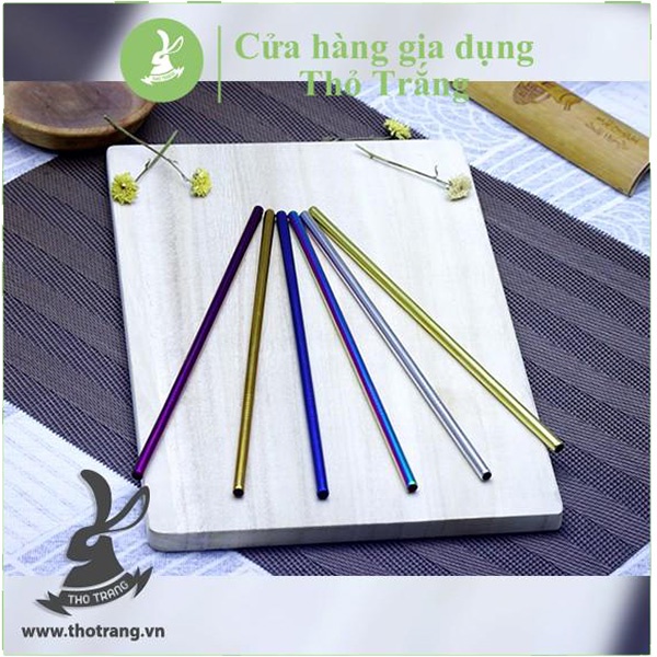 Ống hút inox 304 thẳng đủ màu dài 215mm