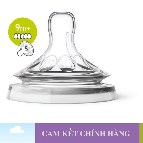 Núm Ti Avent Natural Số 5 MẪU MỚI - Dành Cho Bé Từ 9 Tháng Và Đủ Size Cho Bé Không Hộp - TÁCH HỘP - 1 Đổi 1 Nếu Lỗi NSX