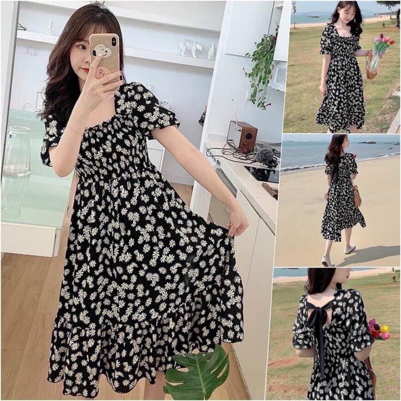 SET VÁY HOA CÚC CỔ VUÔNG | BigBuy360 - bigbuy360.vn