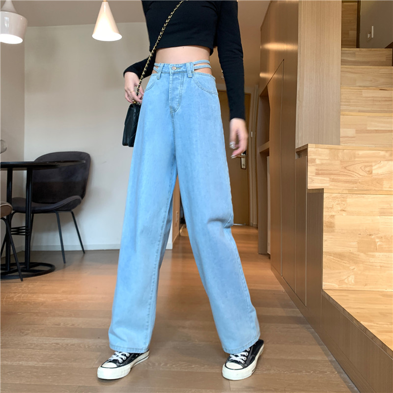  Quần Jeans Nữ Dài Lưng Cao Ống Rộng Thời Trang