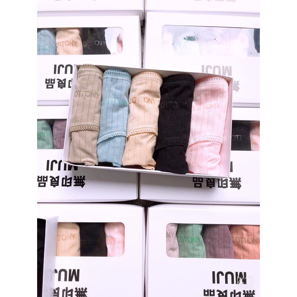 LỐ 10C chiếc quần lót Cotton tăm viền ren siêu thoáng 050