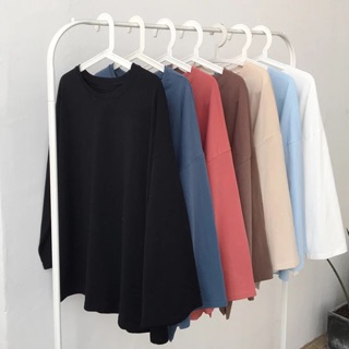 Áo thun trơn tay dài basic (sẵn màu đỏ gạch)