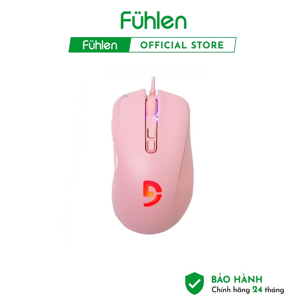 Chuột Gaming Fuhlen G90 màu hồng RGB - Hàng Chính Hãng