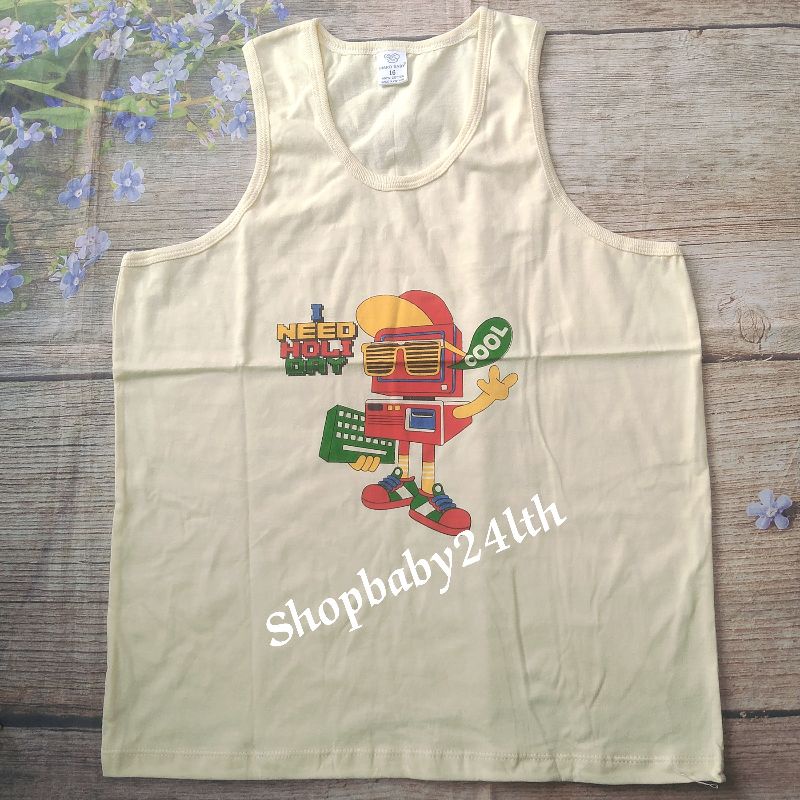 Áo thun 3 lỗ  cotton trắng, màu  mặc nhà cho bé size lớn (từ 40_60kg) hiệu UMRO