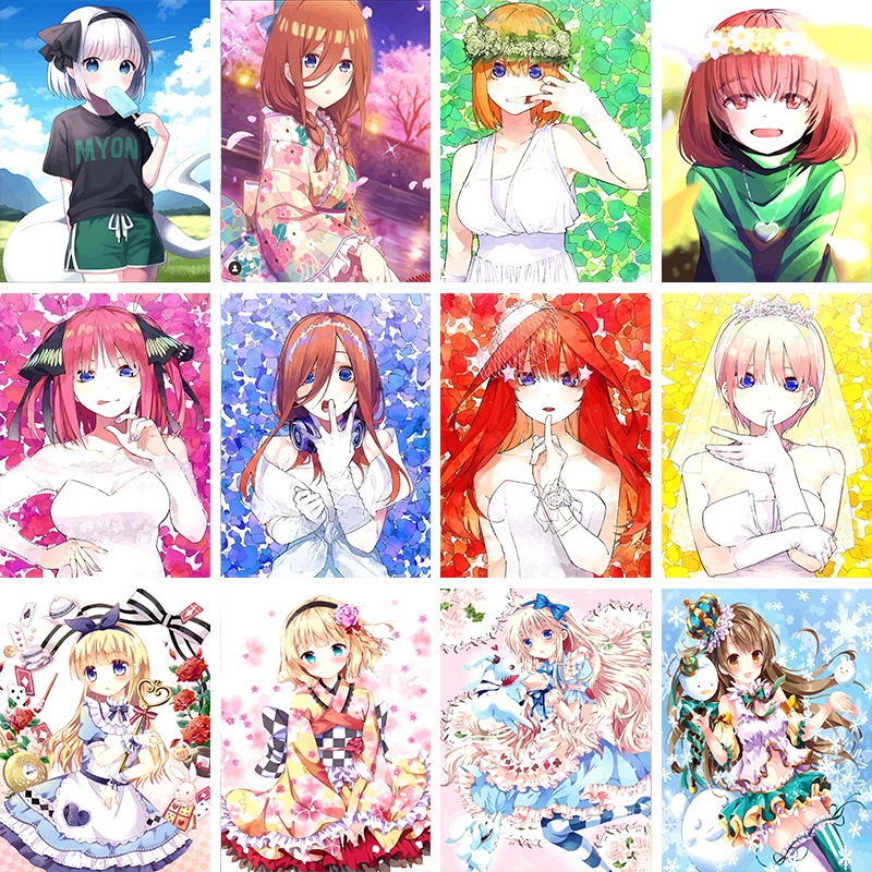 Bộ Tranh Sơn Dầu Thủ Công DIY 40*50cm Hình Anime The Quintuplets