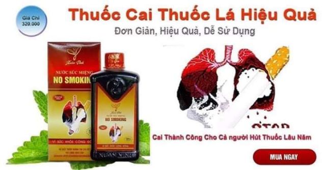 nước súc miệng cai thuốc lá thuốc lào VĨNH VIỄN Xuân Vinh