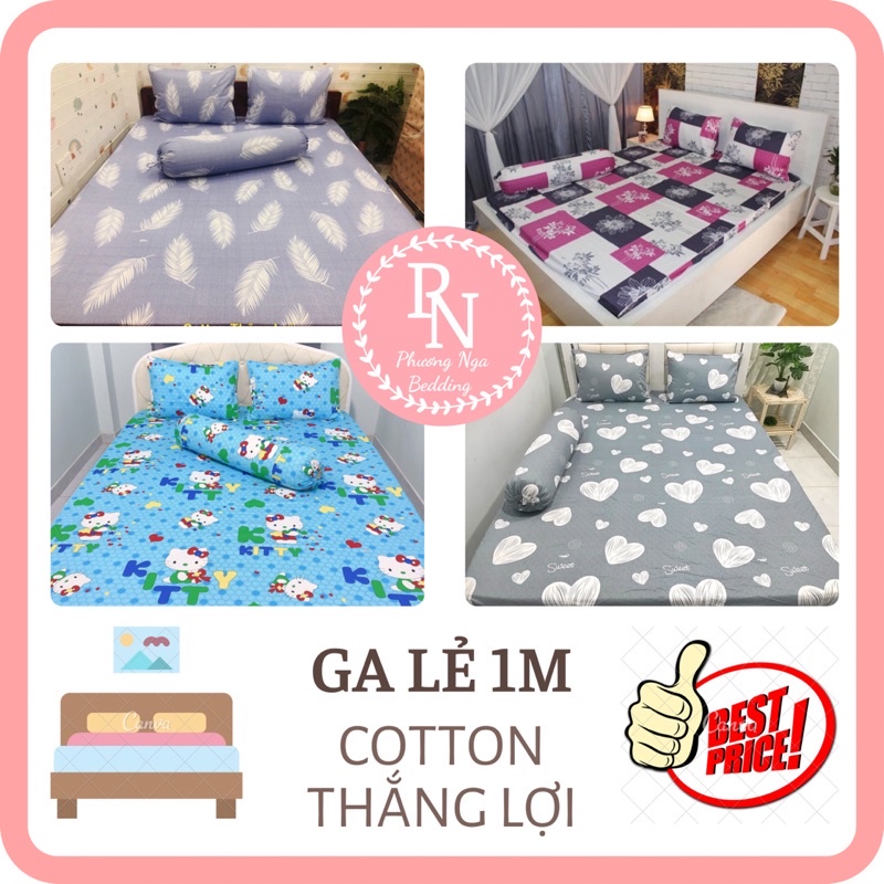 Ga lẻ 1mx2m Cotton chuẩn logo (không áo gối, dùng cho nệm cao từ 3-15cm)