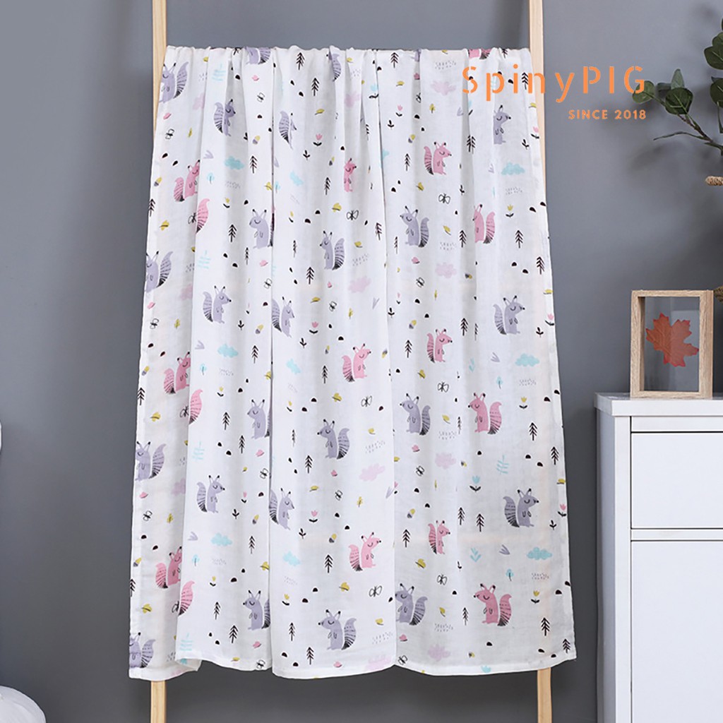 Khăn quấn sơ sinh 100% cotton đa năng mềm mại nhiều hoạ tiết đáng yêu