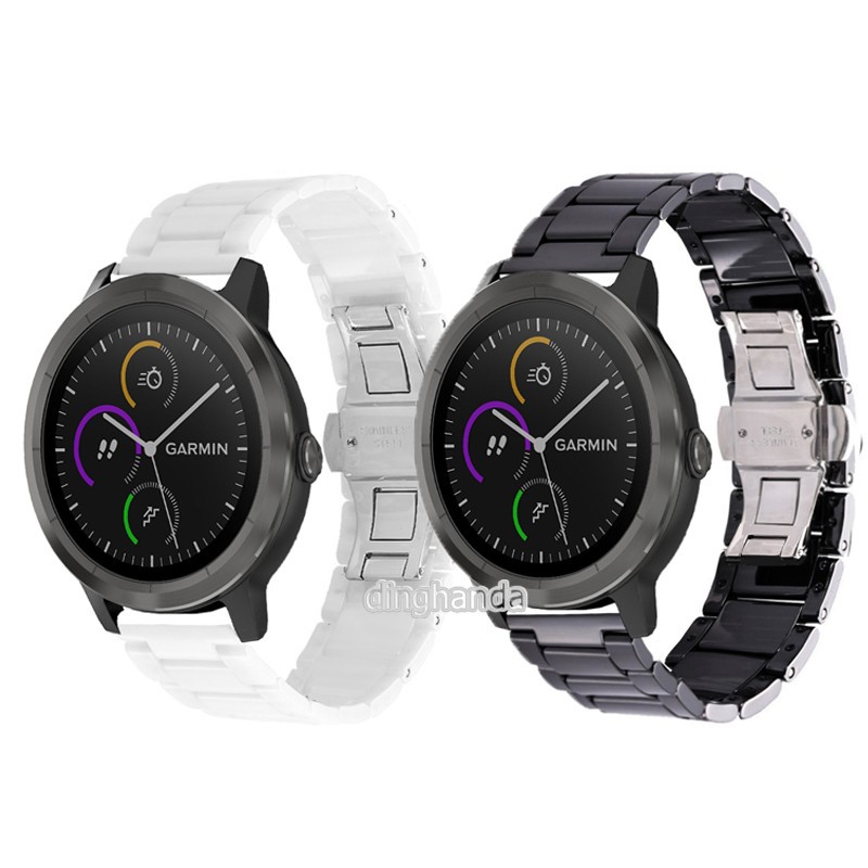 Dây đeo bằng gốm khóa bướm dành cho đồng hồ thông minh Garmin Vivoactive 3