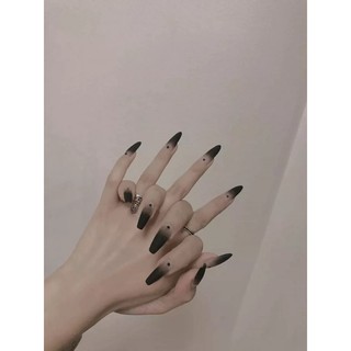 Móng giả DolyNail cực hot A350 hoạ tiết đen ombre kèm chấm cực đẹp