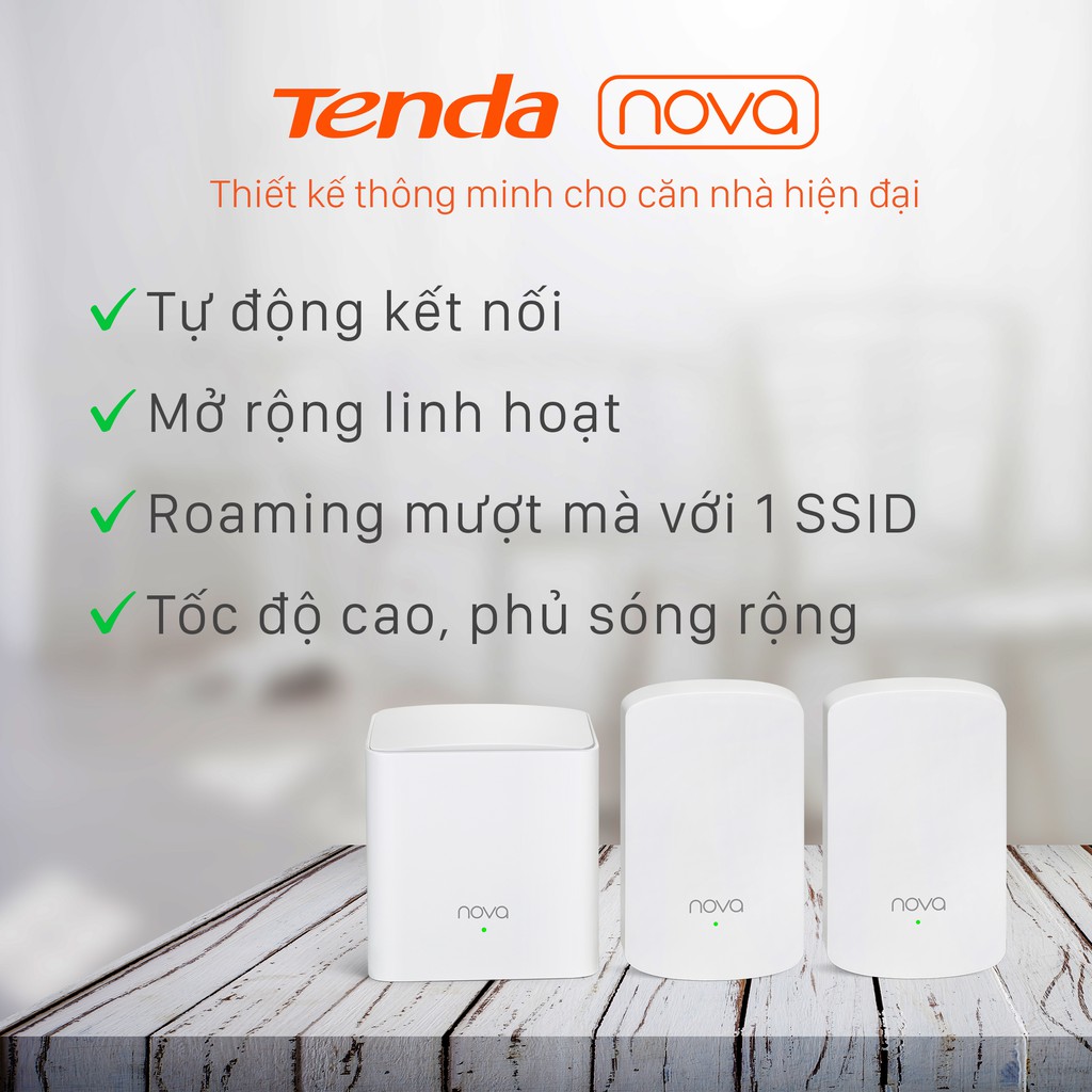 Tenda Hệ thống Wifi Nova Mesh cho gia đình MW5 Chuẩn AC 1200Mbps 3 pack