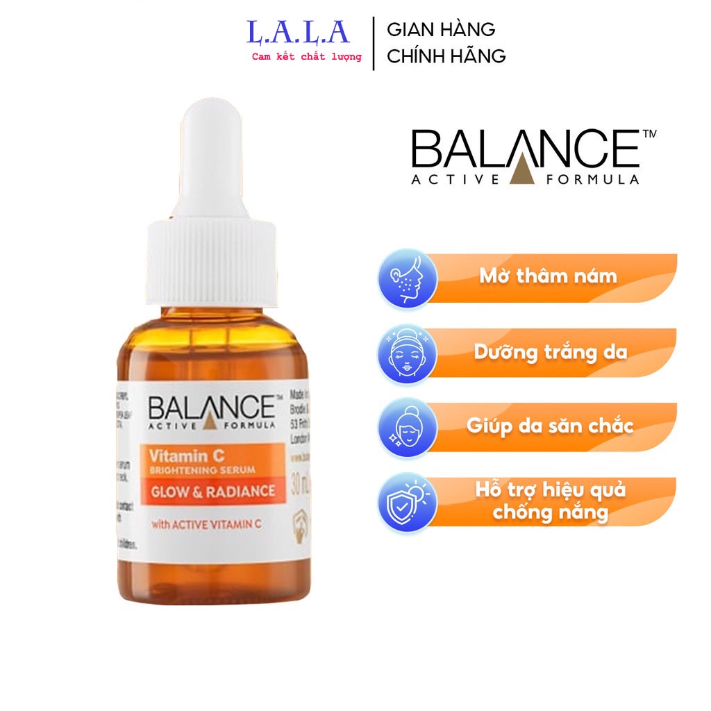 Tinh Chất giảm Thâm, Trắng Da Balance Active Formula Vitamin C Brightening Serum 30ml