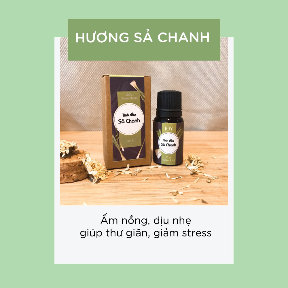 Tinh Dầu Sả Chanh JOY Thiên Nhiên 10ml -  Tinh Dầu Xông Phòng Nguyên Chất - Có kiểm định