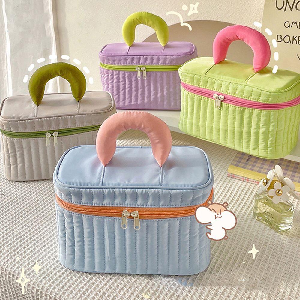 USNOW Túi Đựng Mỹ Phẩm Cỡ Lớn Màu Tương Phản Thời Trang Cho Nữ