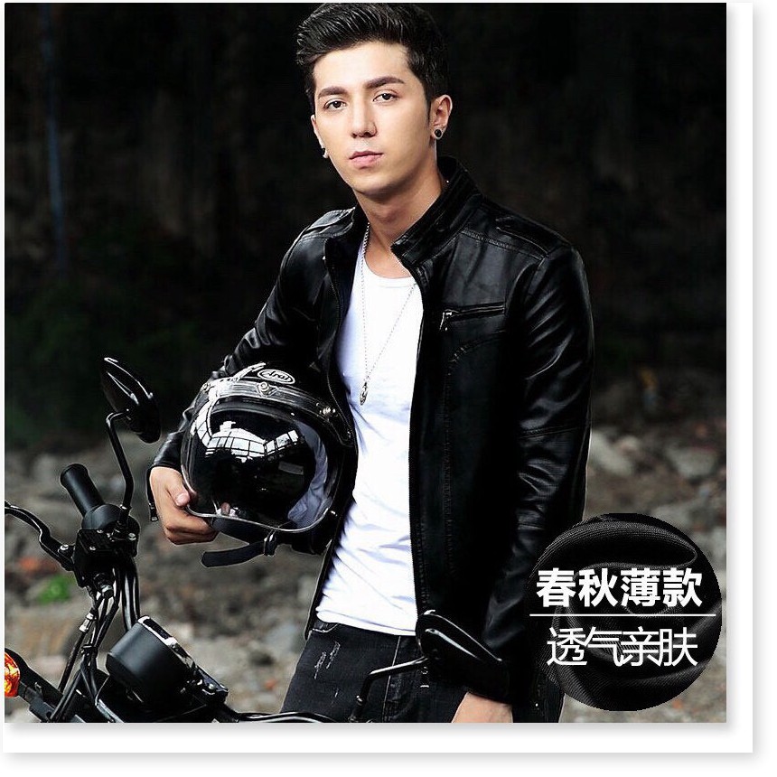 Áo khoác da nam dây kéo đồng da xịn KHÔNG BONG TRÓC hàng xịn cao cấp nhất 2021 THỜI TRANG KOKO MI