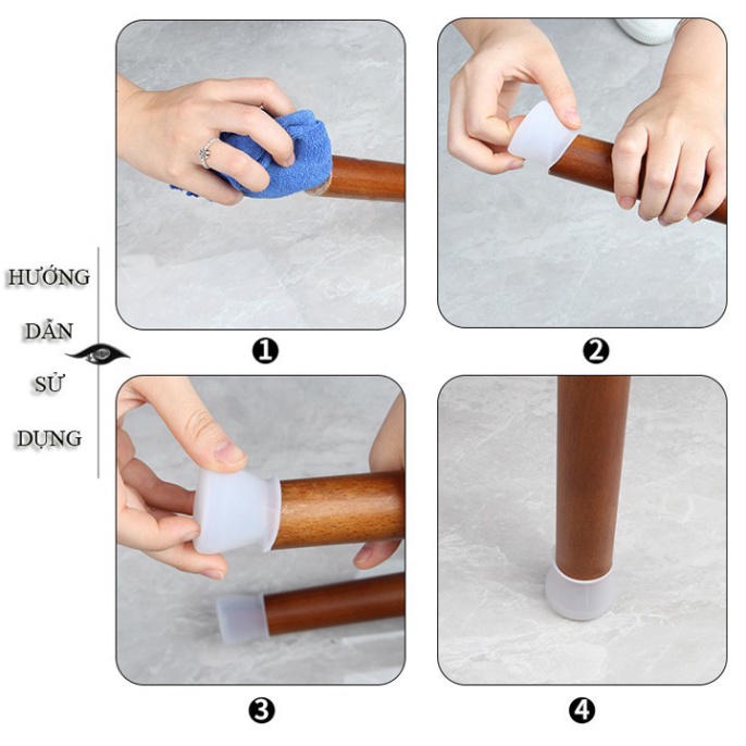 Vỏ bọc chân bàn ghế FREESHIPMiếng chống trầy xước sàn nhà bằng silicon (BCG03)