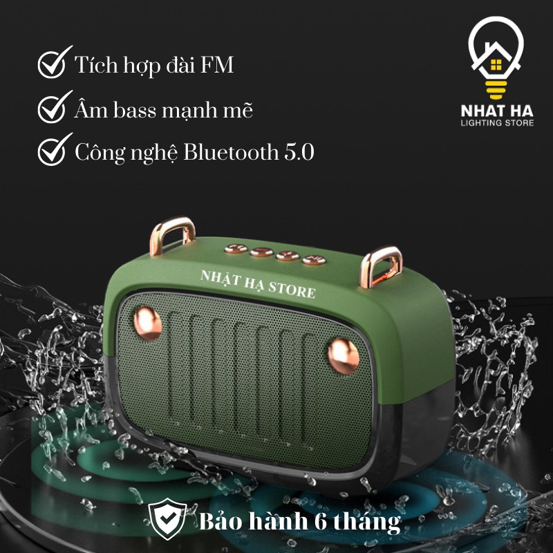 Loa Bluetooth Mini Dễ Thương RETRO BS32, Loa Nghe Nhạc Bluetooth Hỗ Trợ Thẻ Micro SD, USB, Nghe đài FM