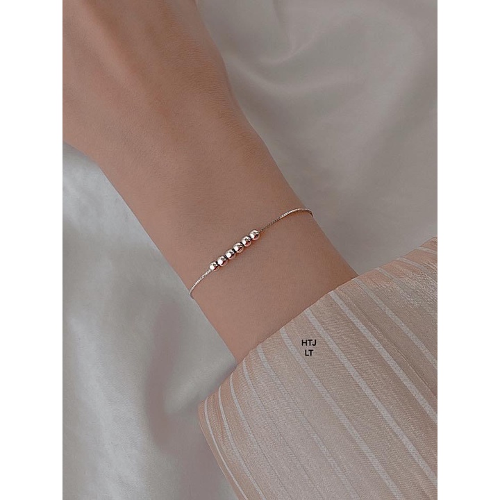 Lắc tay nữ bạc thật gắn bi nhỏ xinh xắn - Kho sỉ bạc Nhất Linh