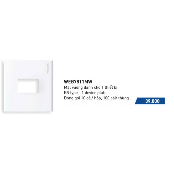 Combo 10 cái - Mặt vuông dành cho 1 thiết bị dòng Wide-Hotel Panasonic - WEB7811SW, WEB7811MH, WEB7811MW, WEB7811MH