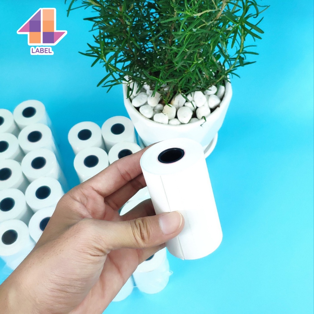 Giấy In Nhiệt 4B Label K80mm x 45mm In Rõ Nét Có Màng Bọc Vàng Chóng Nước Và Ánh Sáng Đảm Bảo Chất Lượng Giấy
