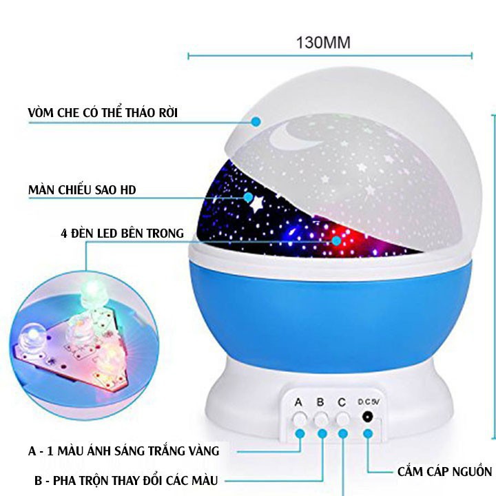 ❤️Sale 50%❤️ Đồ chơi đèn chiếu sao tự xoay tròn thần kỳ 360 star master pro - hàng đúng chất lượng