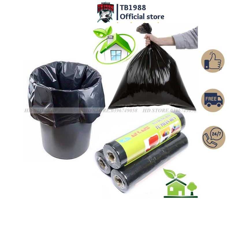 Túi rác tự phân hủy màu đen cuộn 500gTX007