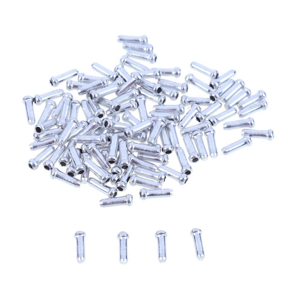 Bộ 100 đầu nhôm bọc dây phanh xe đạp