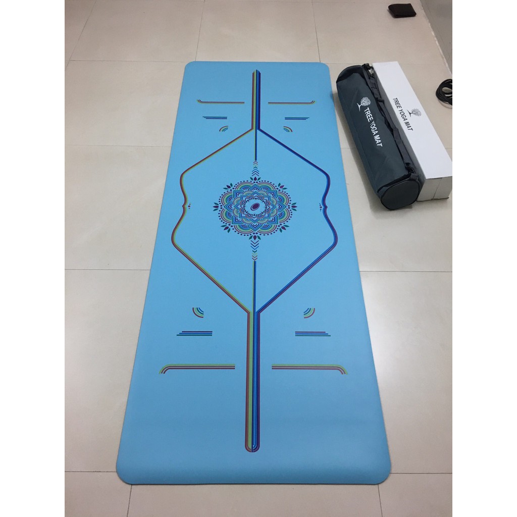 Thảm tập yoga Tree Yoga mẫu mới hoa văn độc đáo Kèm túi + hộp chính hãng