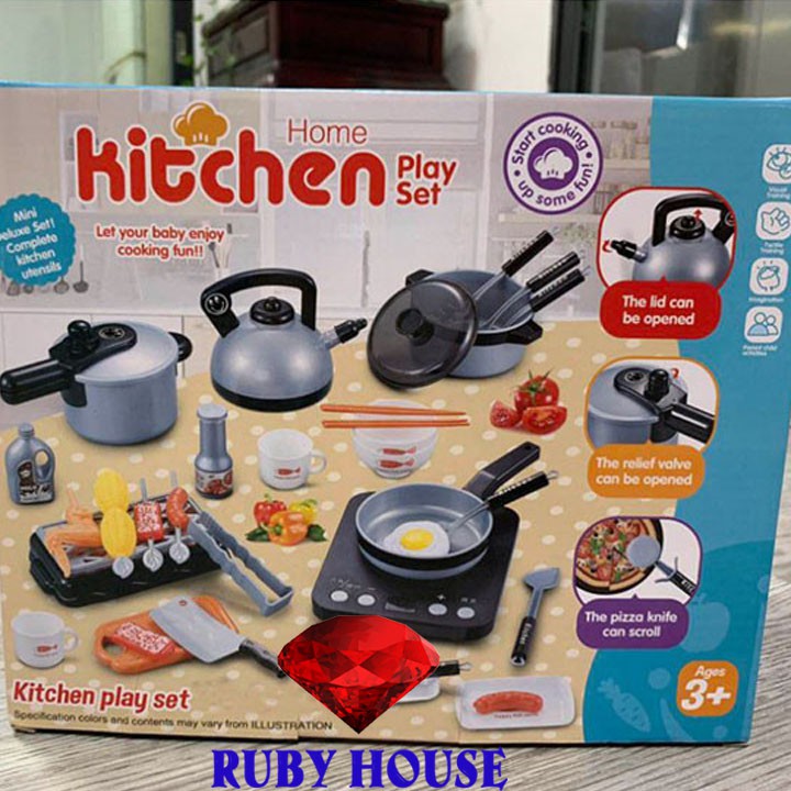 Bộ đồ chơi nấu ăn 36 món mẫu mới 2020 kích cỡ lớn, đồ chơi bé gái-Ruby House