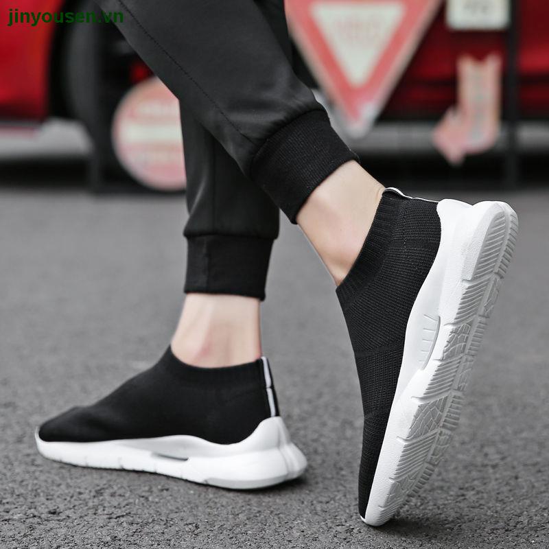Giày Thể Thao Thoáng Khí Màu Đen Thời Trang Mùa Hè Dành Cho Nam Size 45
