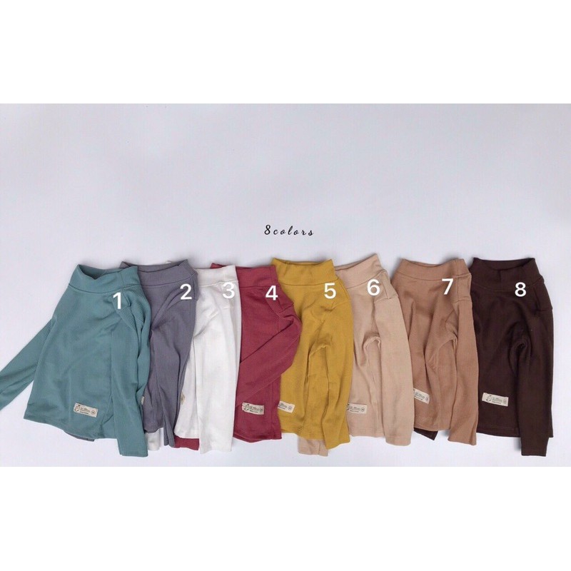 Áo thun gân tăm cổ 3 phân giữ ấm cho bé hàng loại 1