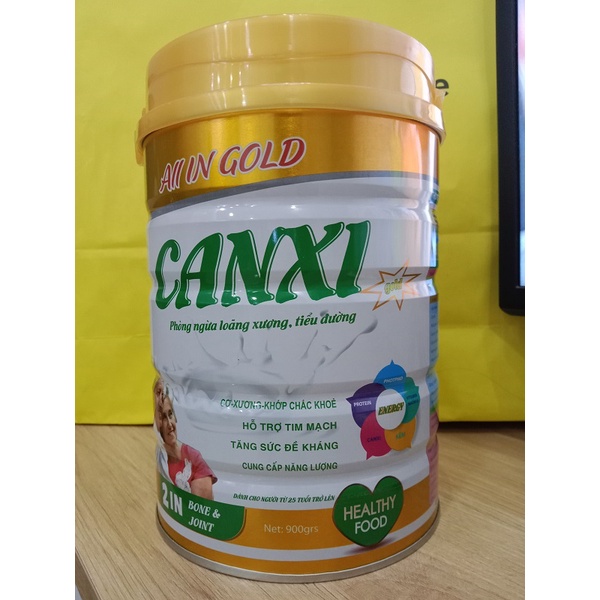 SỮA CANXI ALL IN GOLD NGĂN NGỪA LOÃNG XƯƠNG VÀ TIỂU ĐƯỜNG LON 900G