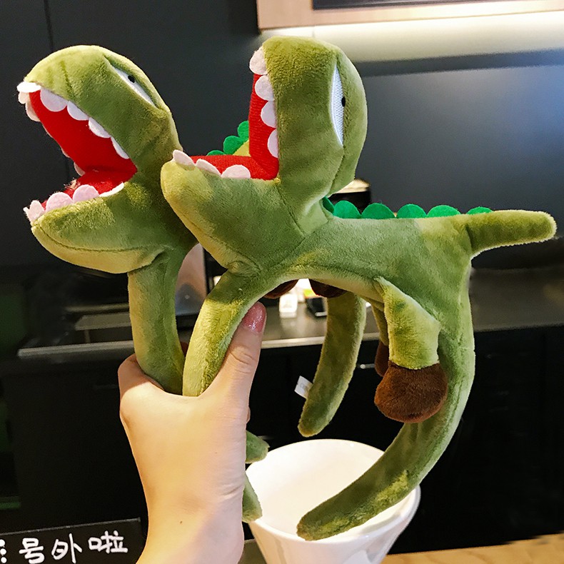 Băng Đô Cài Tóc Đính Khủng Long Nhồi Bông Đáng Yêu