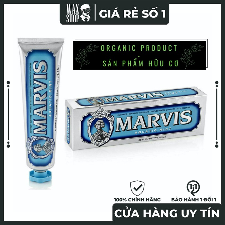 Kem Đánh Răng Aquatic Mint - Marvis (Italia)  [NỘI ĐỊA Ý]   Giúp Làm Trắng Răng, Đánh Bật Mảng Bám.