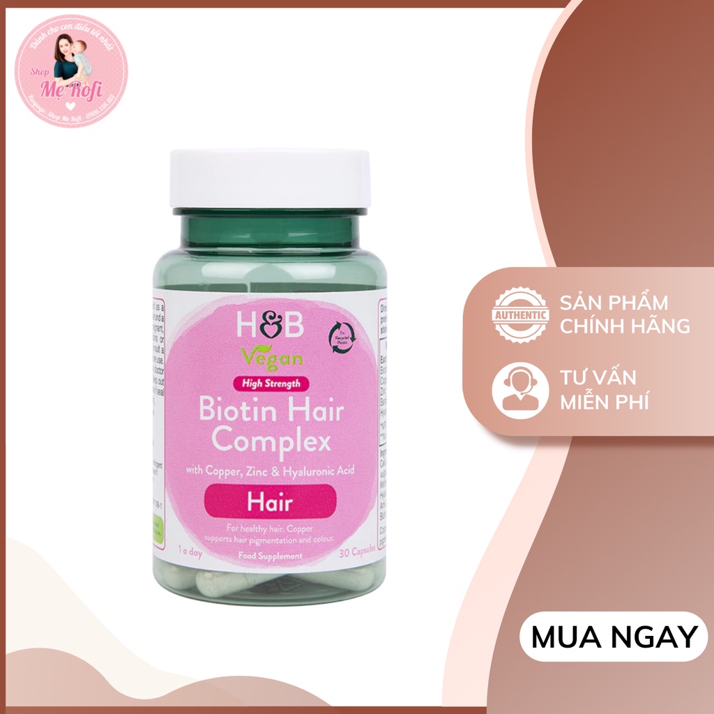 Viên uống kích thích mọc tóc Biotin hàm lượng cao 30 viên - hiệu quả gấp 5 lần - Mẹ Rofi