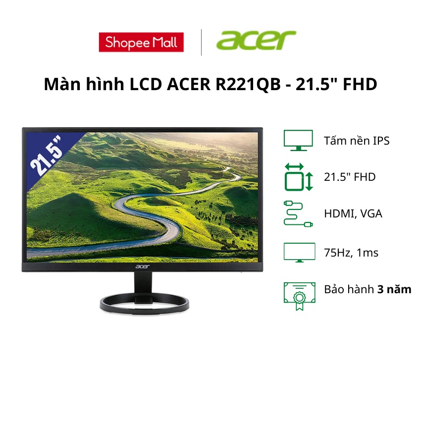 Màn Hình Máy Tính Acer R221QB 21.5 inch FHD